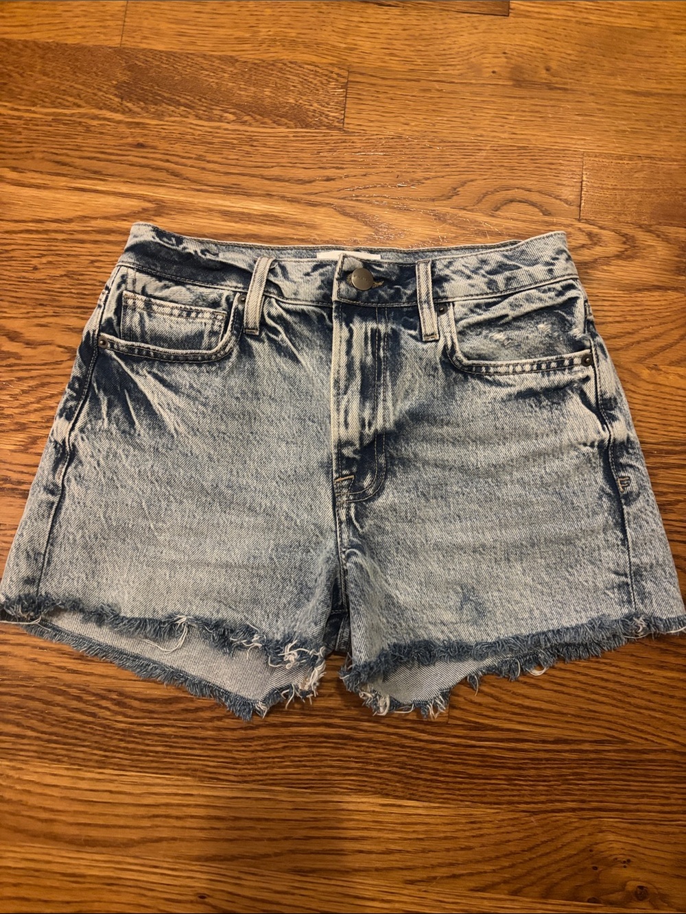Frame Denim Light Wash High-Rise Jean Shorts